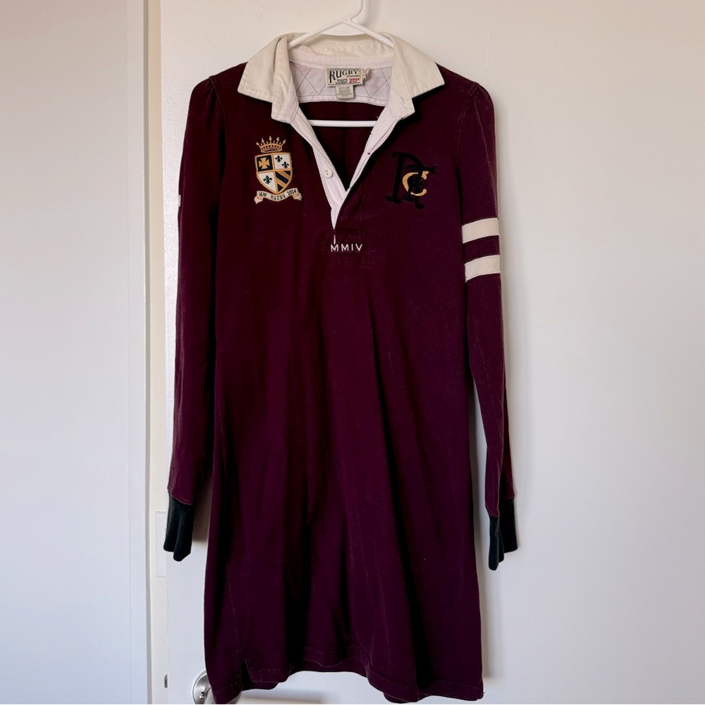 Ralph Lauren rugby burgundy collared dress